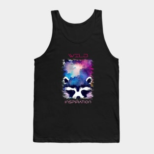 Raccoon Wild Nature Animal Colors Art Painting Tank Top